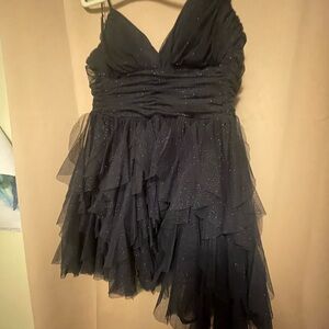 Dark blue semi-formal and formal dress